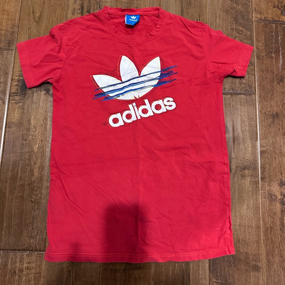 Vintage Mens Red Adidas T-Shirt